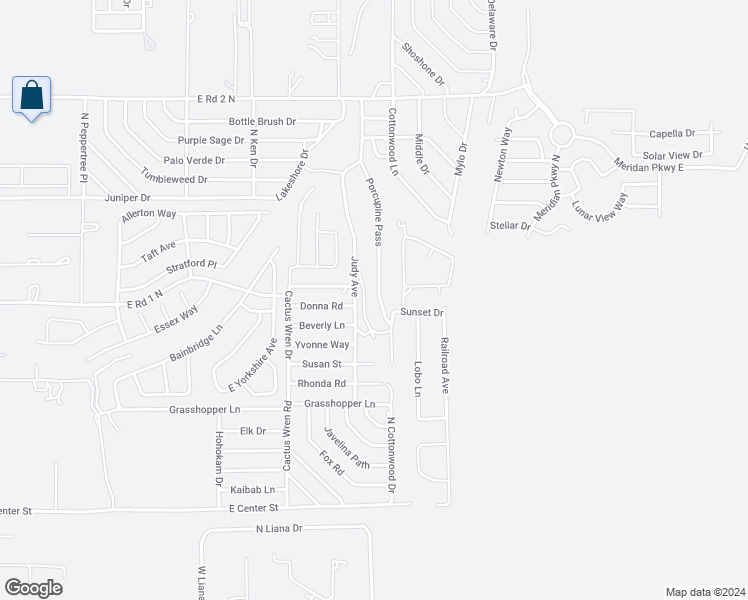 map of restaurants, bars, coffee shops, grocery stores, and more near 530 Porcupine Pass in Chino Valley