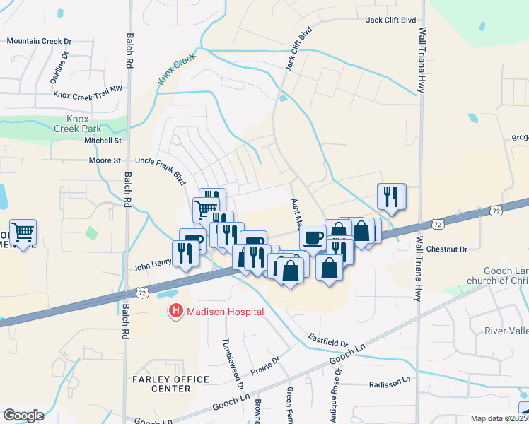 map of restaurants, bars, coffee shops, grocery stores, and more near 165 John Thomas Drive in Madison