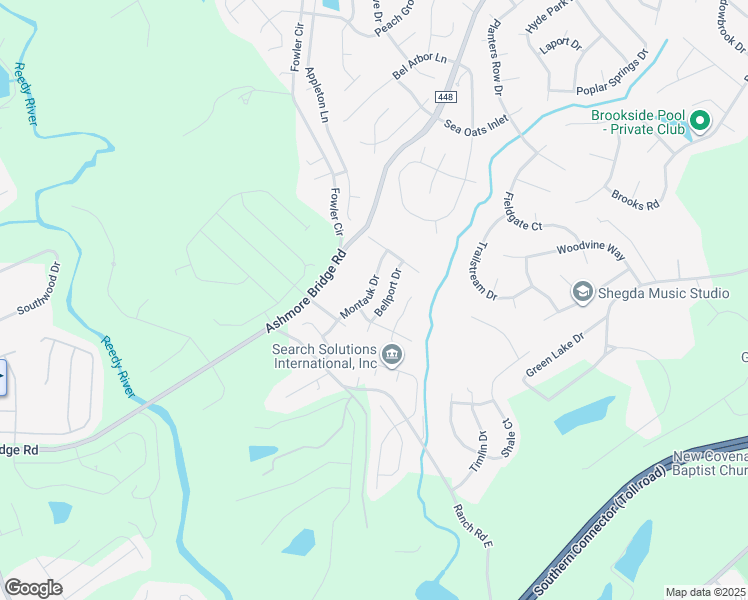 map of restaurants, bars, coffee shops, grocery stores, and more near 204 Montauk Drive in Greenville