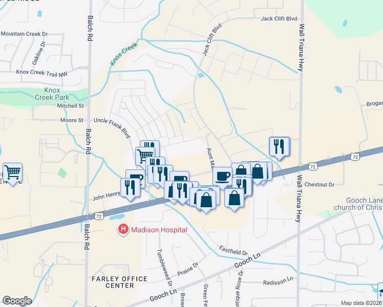 map of restaurants, bars, coffee shops, grocery stores, and more near 165 John Thomas Drive in Madison