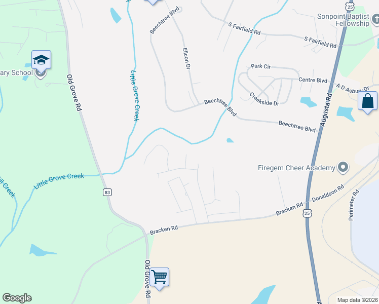 map of restaurants, bars, coffee shops, grocery stores, and more near 92 Satchel Ford Place in Piedmont