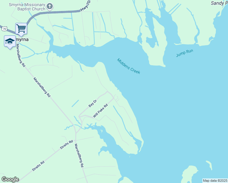 map of restaurants, bars, coffee shops, grocery stores, and more near 105 Back Shore Ln in Smyrna