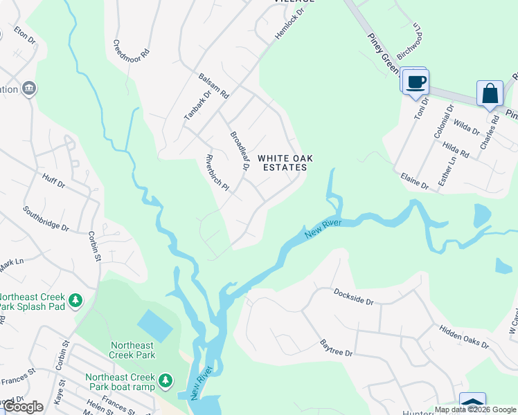 map of restaurants, bars, coffee shops, grocery stores, and more near 504 Jasmine Lane in Jacksonville