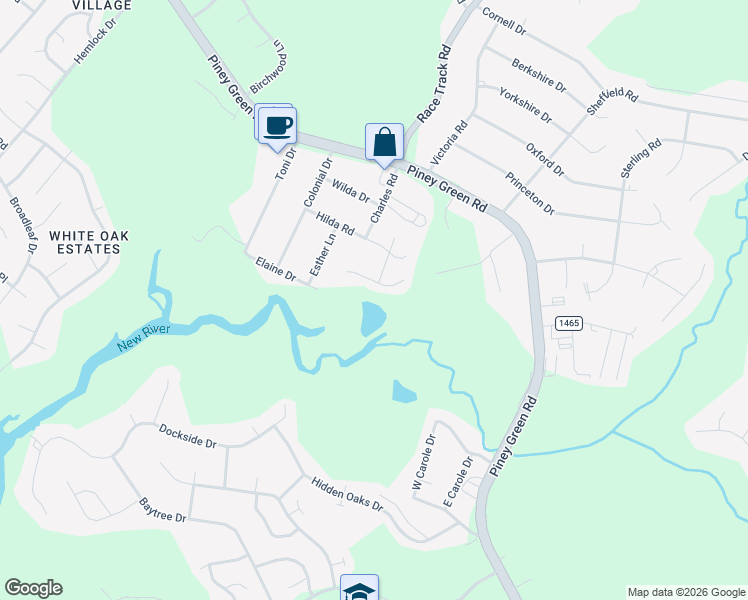 map of restaurants, bars, coffee shops, grocery stores, and more near 140 Easy Street in Jacksonville