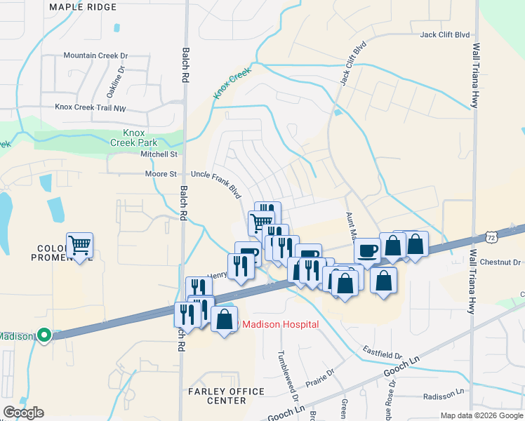 map of restaurants, bars, coffee shops, grocery stores, and more near in Madison