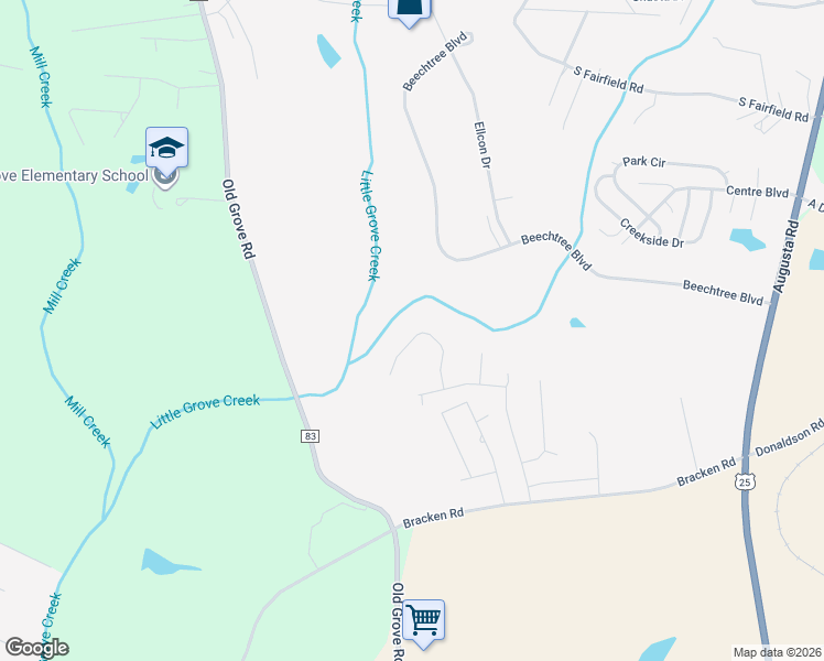 map of restaurants, bars, coffee shops, grocery stores, and more near 1-99 Watermark Court in Piedmont