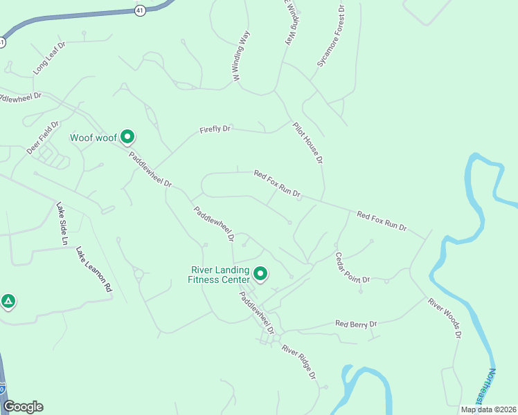 map of restaurants, bars, coffee shops, grocery stores, and more near 162 Red Fox Run Drive in Wallace