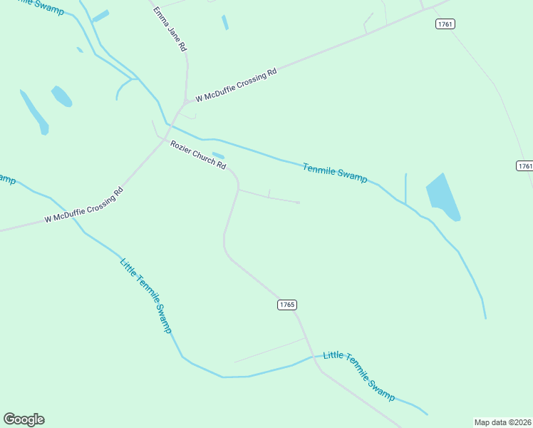 map of restaurants, bars, coffee shops, grocery stores, and more near 3201 Rozier Church Road in Lumberton