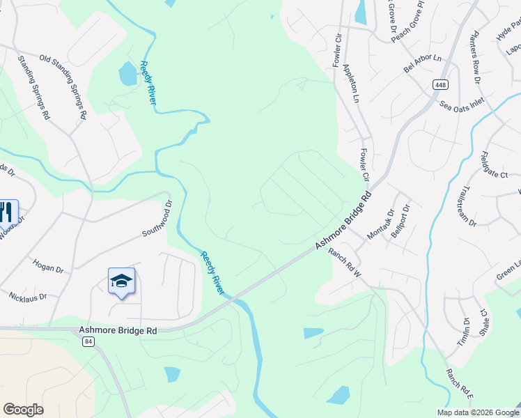 map of restaurants, bars, coffee shops, grocery stores, and more near 10 Midcroft Court in Greenville