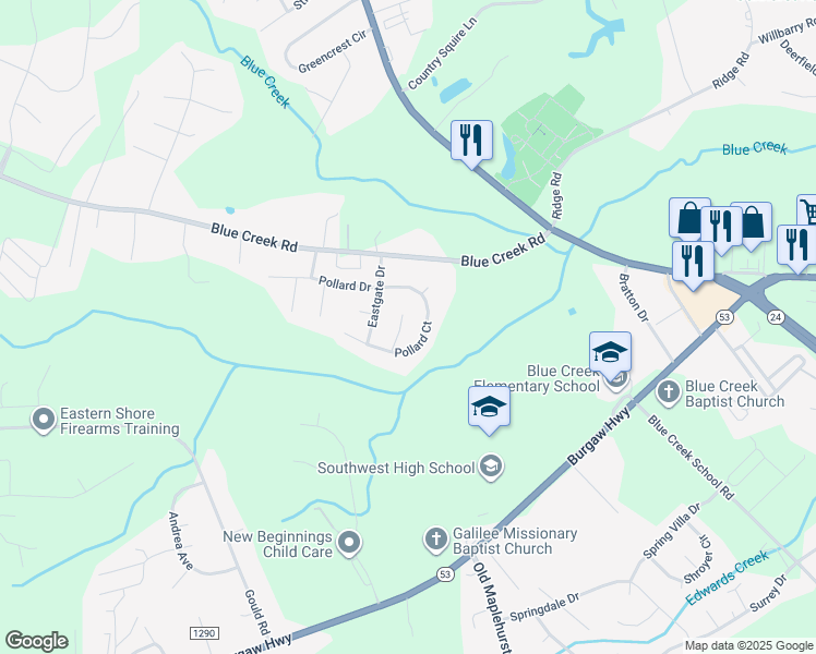 map of restaurants, bars, coffee shops, grocery stores, and more near 106 Vauhan Court in Jacksonville