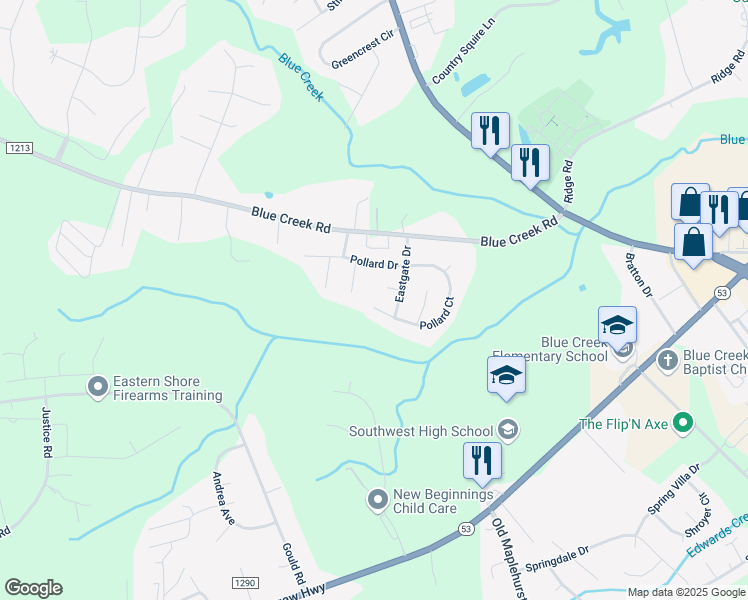 map of restaurants, bars, coffee shops, grocery stores, and more near 260 Pollard Drive in Jacksonville