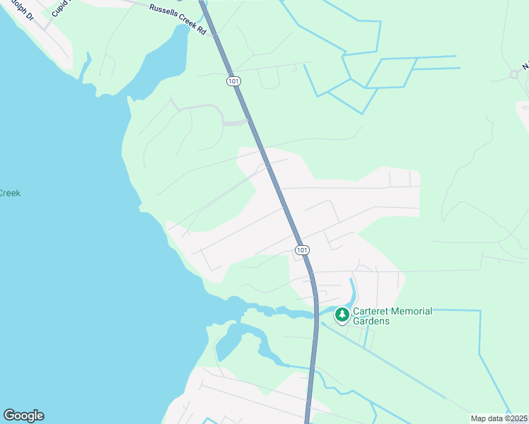 map of restaurants, bars, coffee shops, grocery stores, and more near 406 Austin Road in Beaufort