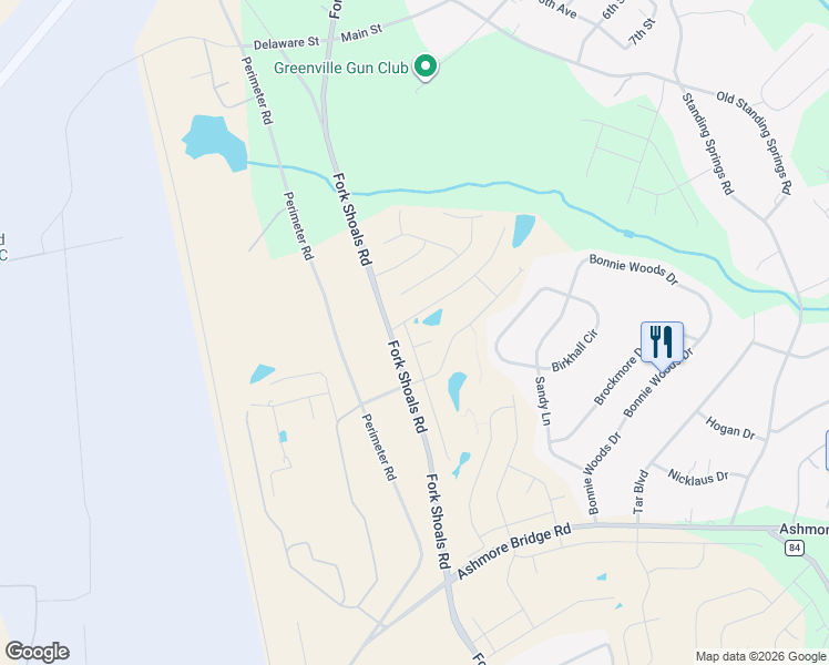 map of restaurants, bars, coffee shops, grocery stores, and more near 1259-1281 Fork Shoals Road in Greenville