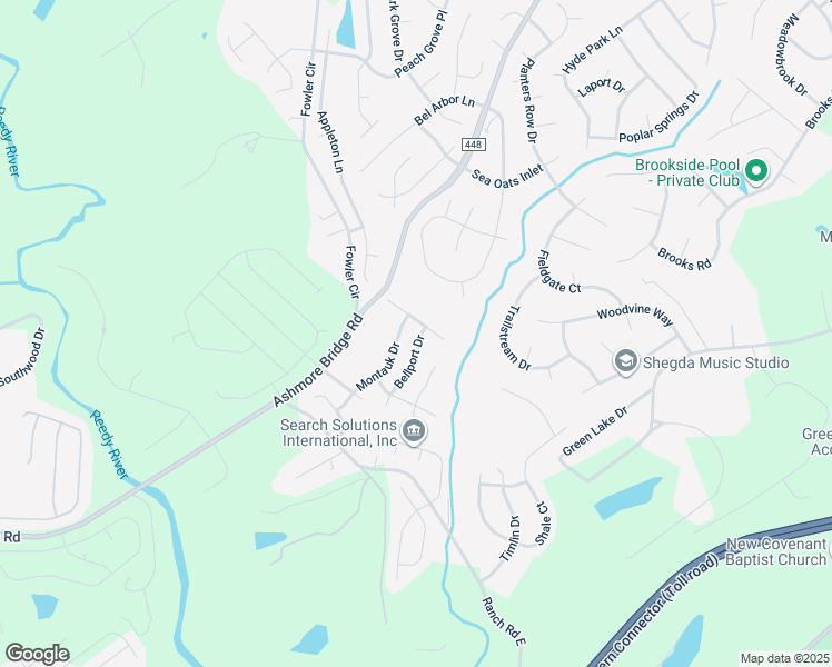 map of restaurants, bars, coffee shops, grocery stores, and more near 219 Bellport Drive in Greenville