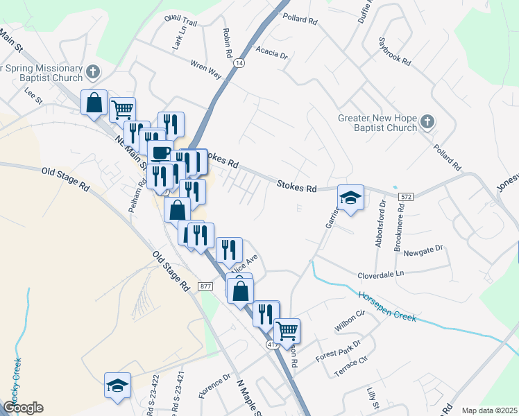 map of restaurants, bars, coffee shops, grocery stores, and more near 514 Spring Point Court in Simpsonville