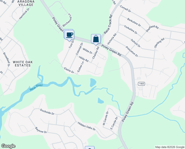map of restaurants, bars, coffee shops, grocery stores, and more near 140 Easy Street in Jacksonville