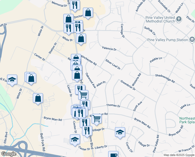 map of restaurants, bars, coffee shops, grocery stores, and more near 111 Ronny Court in Jacksonville