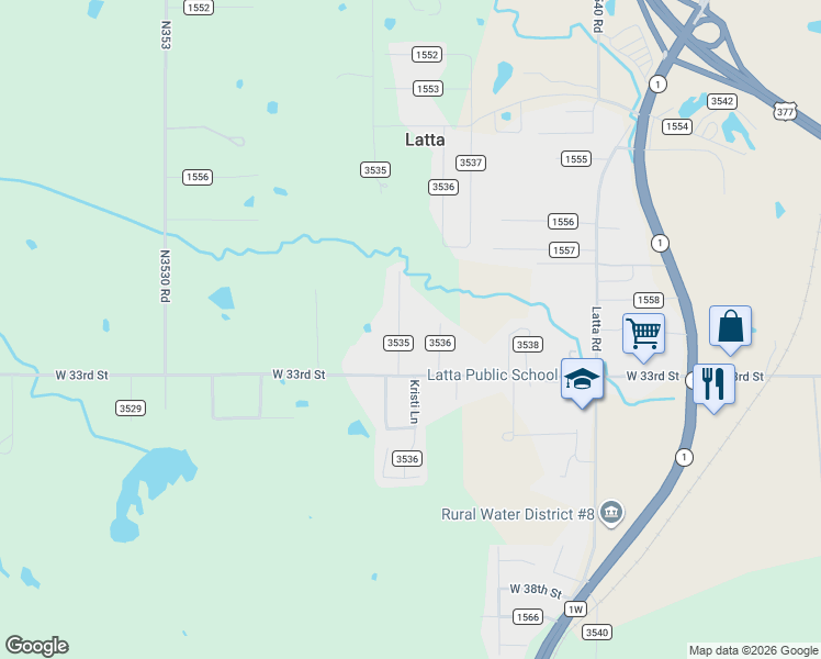 map of restaurants, bars, coffee shops, grocery stores, and more near 15856 3535 in Ada