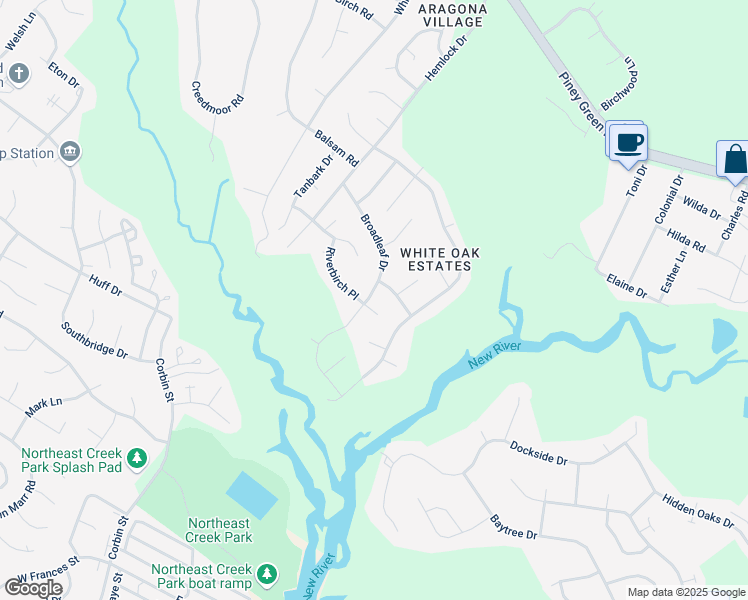 map of restaurants, bars, coffee shops, grocery stores, and more near 1103 Magnolia Lane in Jacksonville