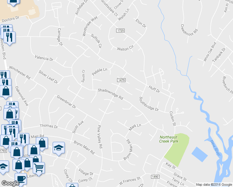map of restaurants, bars, coffee shops, grocery stores, and more near 600 Pine Valley Road in Jacksonville