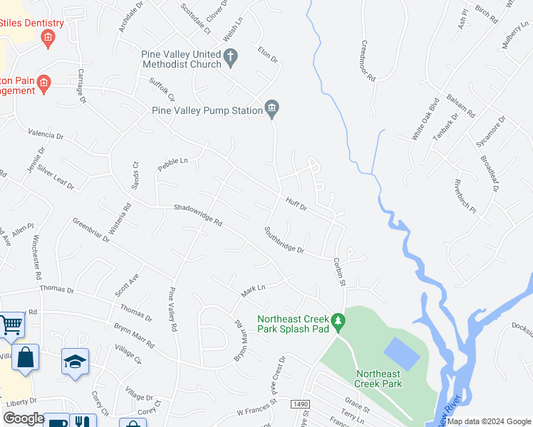 map of restaurants, bars, coffee shops, grocery stores, and more near 101 Winfall Court in Jacksonville