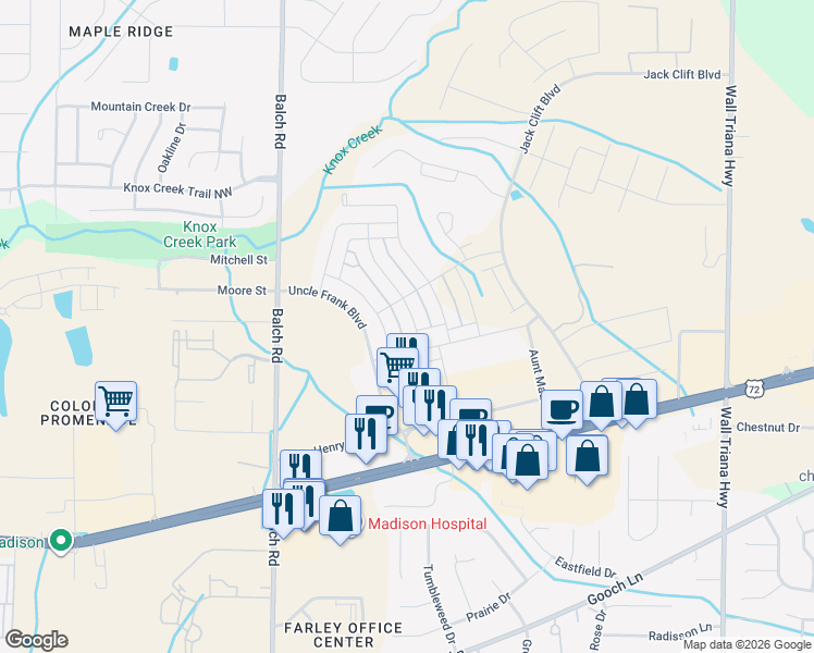 map of restaurants, bars, coffee shops, grocery stores, and more near in Madison