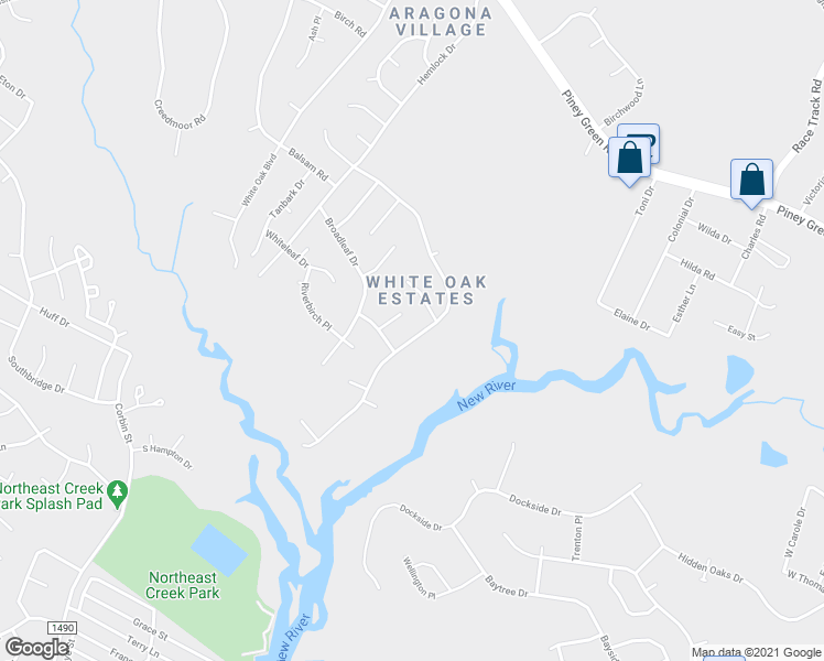 map of restaurants, bars, coffee shops, grocery stores, and more near 406 Jasmine Lane in Jacksonville