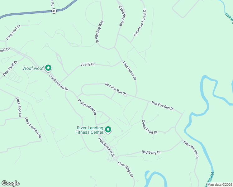 map of restaurants, bars, coffee shops, grocery stores, and more near 256 Red Fox Run Drive in Wallace