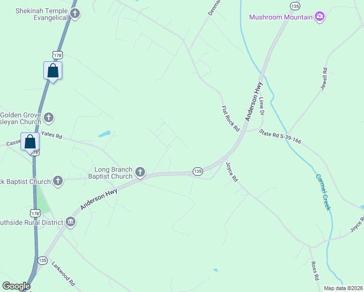 map of restaurants, bars, coffee shops, grocery stores, and more near 102 Melinda Lane in Liberty