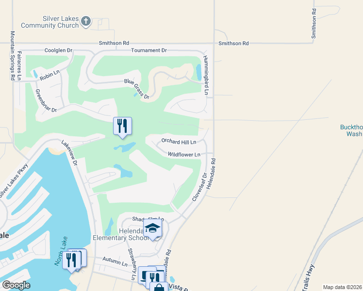 map of restaurants, bars, coffee shops, grocery stores, and more near 15167 Orchard Hill Lane in Helendale