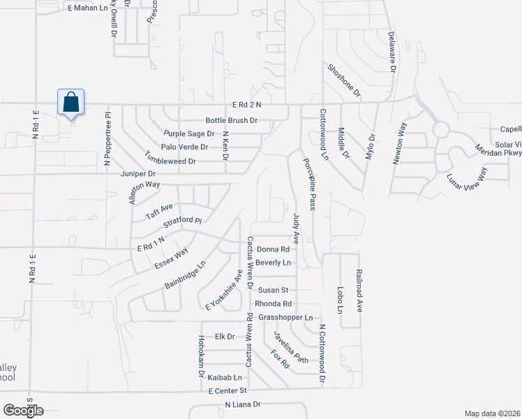 map of restaurants, bars, coffee shops, grocery stores, and more near 640 Ruth Road in Chino Valley