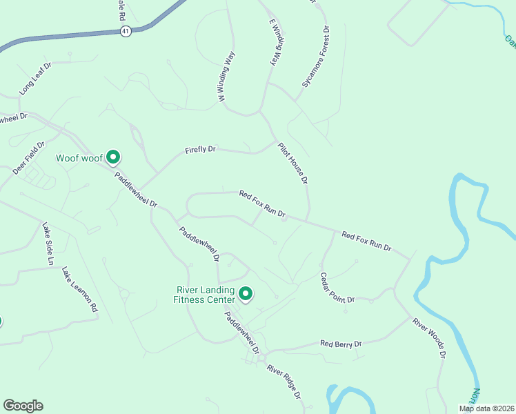 map of restaurants, bars, coffee shops, grocery stores, and more near 256 Red Fox Run Drive in Wallace