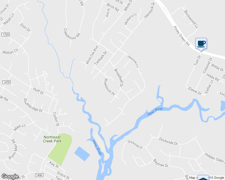 map of restaurants, bars, coffee shops, grocery stores, and more near 117 Riverbirch Place in Jacksonville