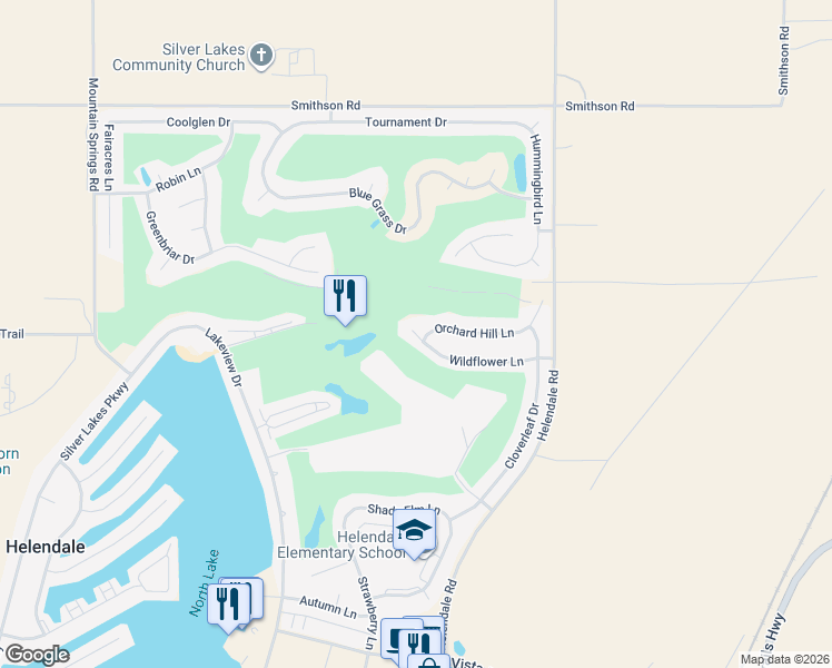 map of restaurants, bars, coffee shops, grocery stores, and more near 15200 Wildflower Lane in Helendale
