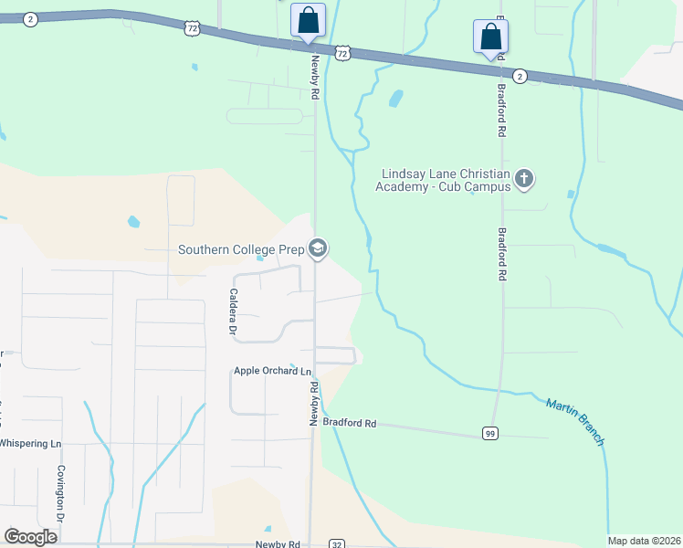 map of restaurants, bars, coffee shops, grocery stores, and more near 26684-26748 Newby Road in Athens