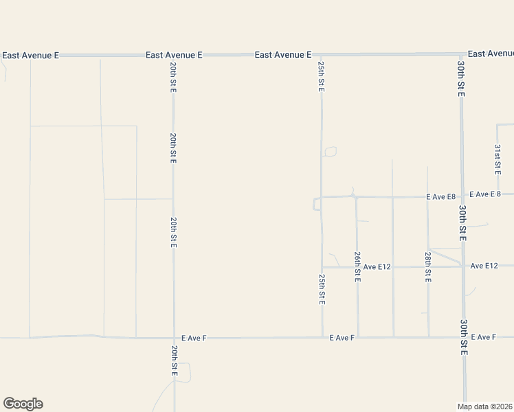 map of restaurants, bars, coffee shops, grocery stores, and more near 2300 East Avenue E8 in Lancaster