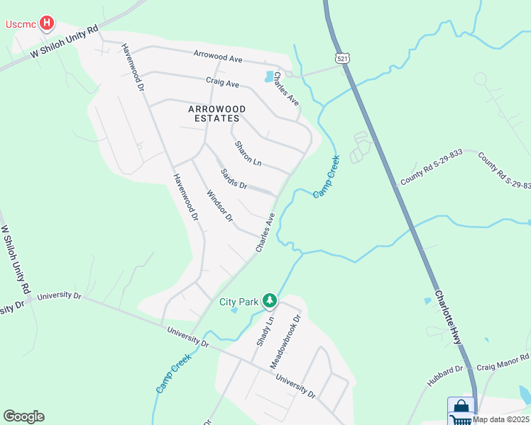 map of restaurants, bars, coffee shops, grocery stores, and more near 1815 Charles Avenue in Lancaster
