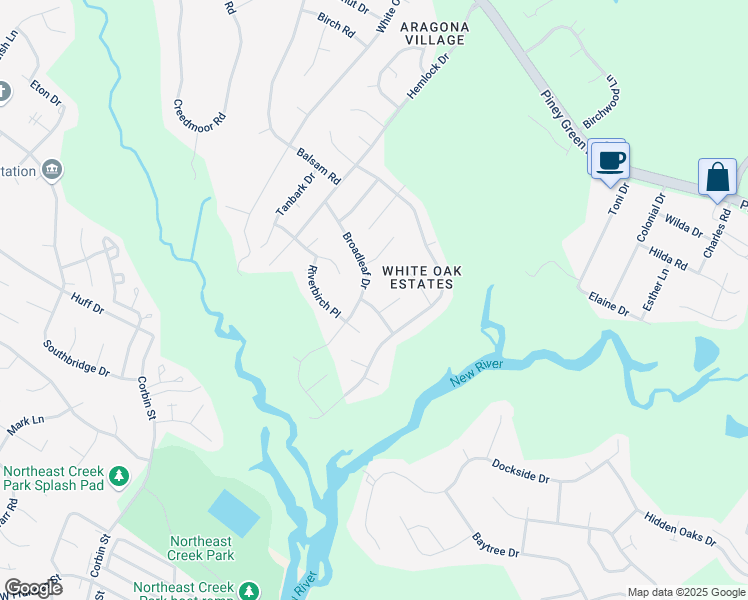 map of restaurants, bars, coffee shops, grocery stores, and more near 1103 Magnolia Lane in Jacksonville