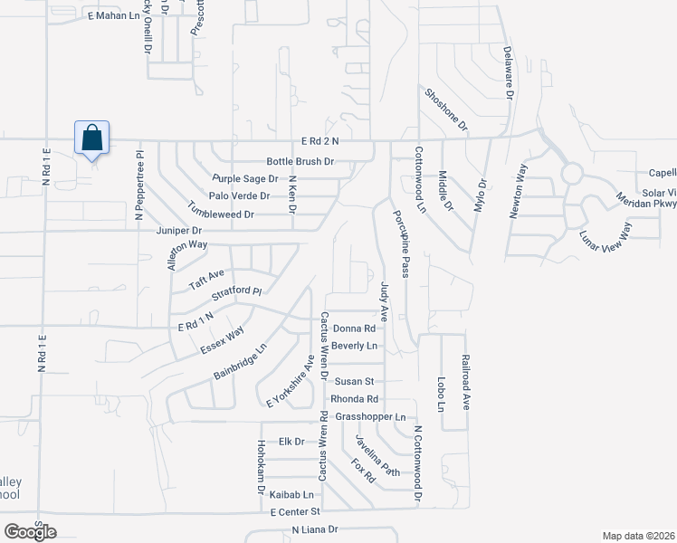 map of restaurants, bars, coffee shops, grocery stores, and more near 640 Ruth Road in Chino Valley