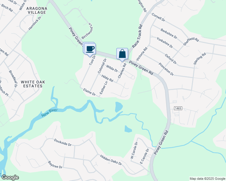 map of restaurants, bars, coffee shops, grocery stores, and more near 243 Easy Street in Jacksonville