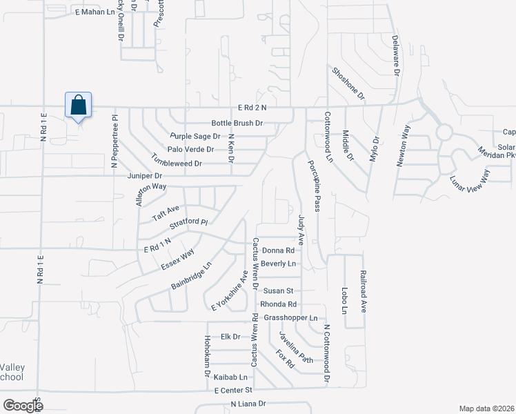map of restaurants, bars, coffee shops, grocery stores, and more near 640 Ruth Road in Chino Valley