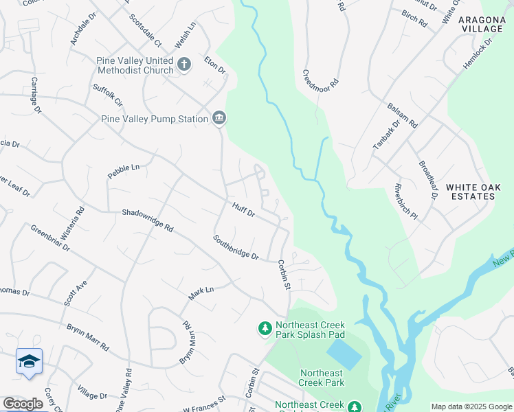 map of restaurants, bars, coffee shops, grocery stores, and more near 401 Timberlake Trail in Jacksonville