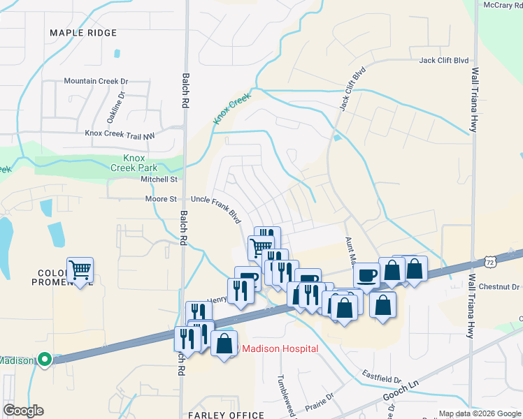 map of restaurants, bars, coffee shops, grocery stores, and more near in Madison