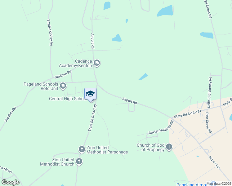 map of restaurants, bars, coffee shops, grocery stores, and more near 855 Airport Road in Pageland