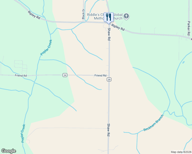 map of restaurants, bars, coffee shops, grocery stores, and more near 11447 Friend Road in Athens