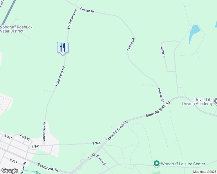 map of restaurants, bars, coffee shops, grocery stores, and more near in Woodruff