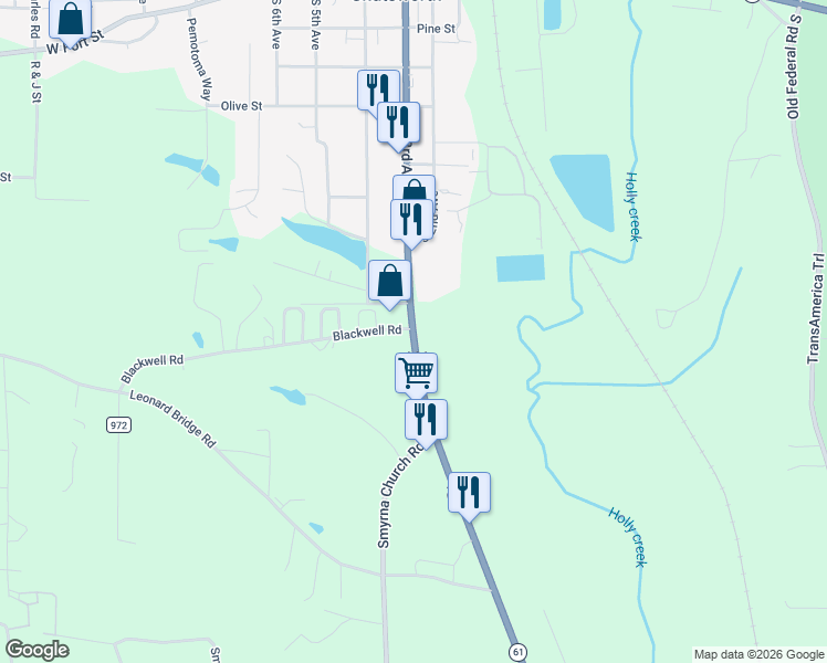 map of restaurants, bars, coffee shops, grocery stores, and more near 839-899 State Highway 61 in Chatsworth
