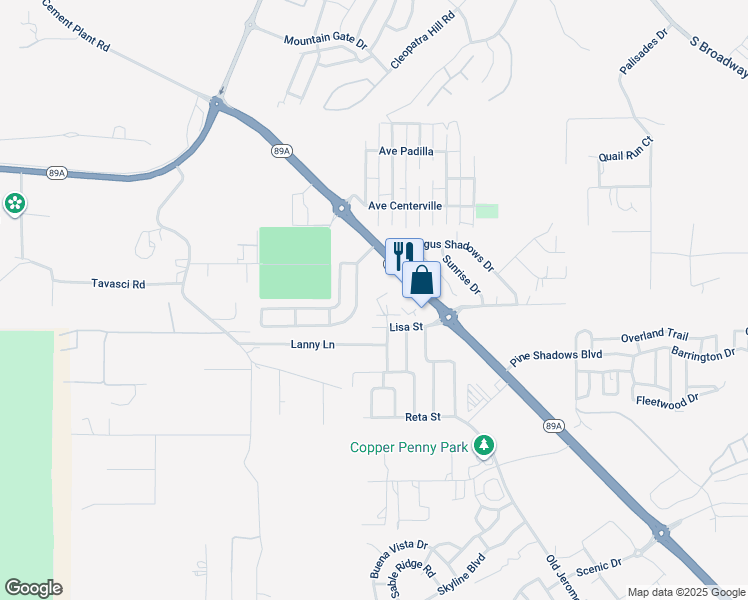 map of restaurants, bars, coffee shops, grocery stores, and more near 1200 Lanny Avenue in Clarkdale