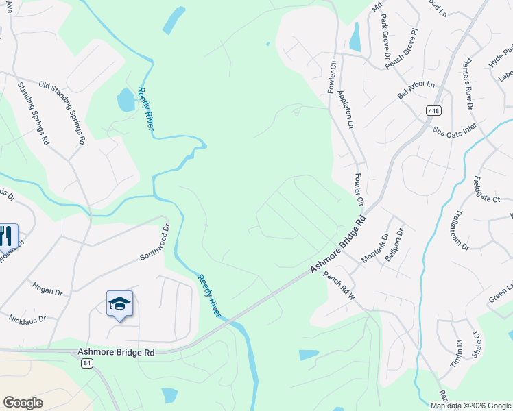 map of restaurants, bars, coffee shops, grocery stores, and more near 220 Yorkswell Lane in Greenville