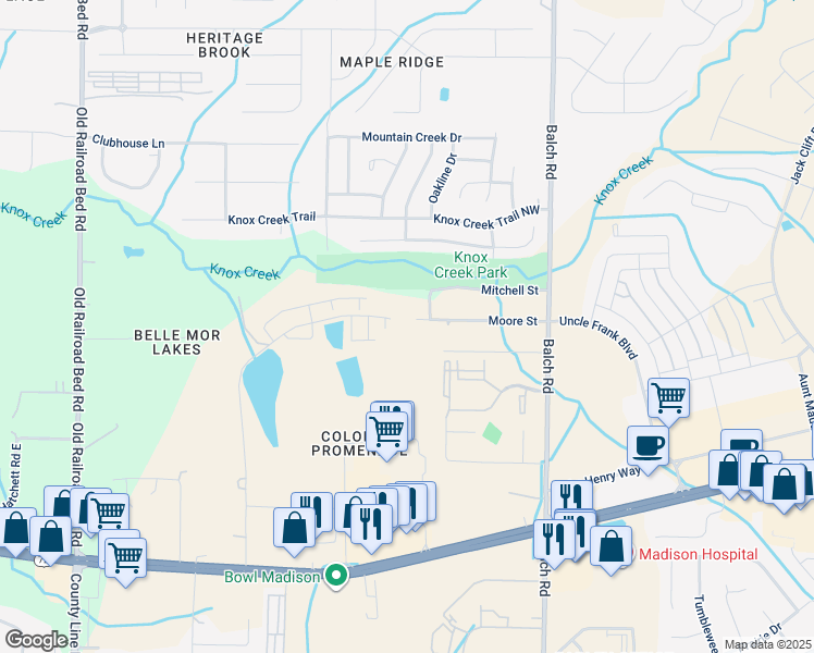 map of restaurants, bars, coffee shops, grocery stores, and more near 224 Moore Street in Madison